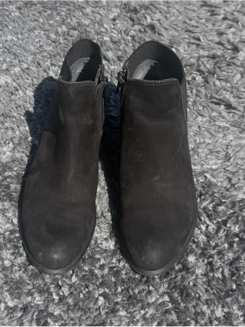 Steve Madden Black Suede Ankle Boots - Classic Slip-On Style sz 6.5